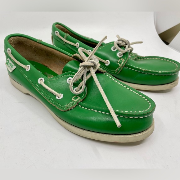 Quoddy Shoes Vintage Quoddy Green Boat Shoes Size 85 Poshmark